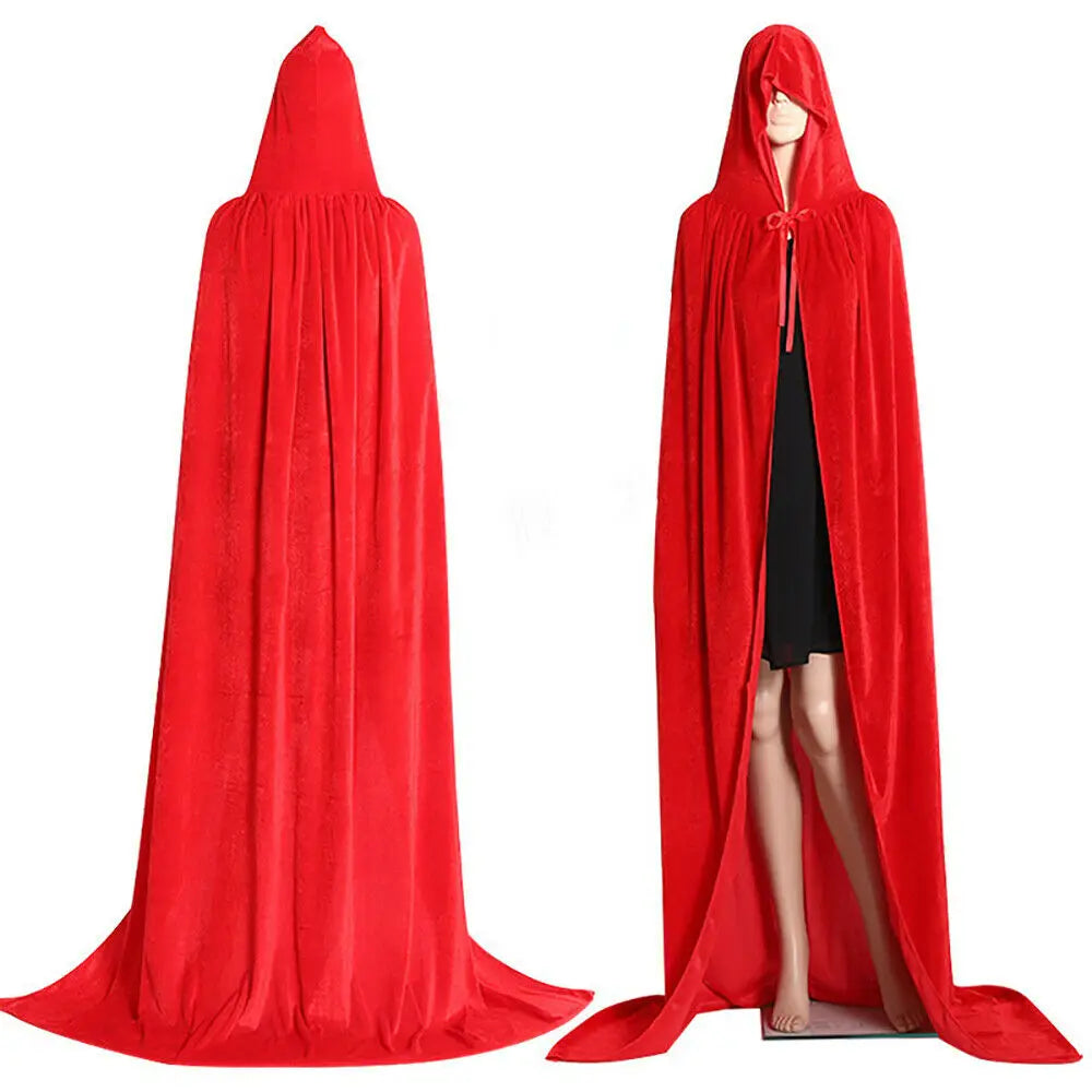 Cape en Velours à Capuche pour Adulte – Costume Médiéval Sorcière, Vampire, Wicca – Manteau Élégant Halloween, 5 Couleurs ***Anglais *** Adult Velvet Hooded Cloak – Medieval Witch, Vampire & Wicca Costume – Elegant Halloween Coat, 5 Colors