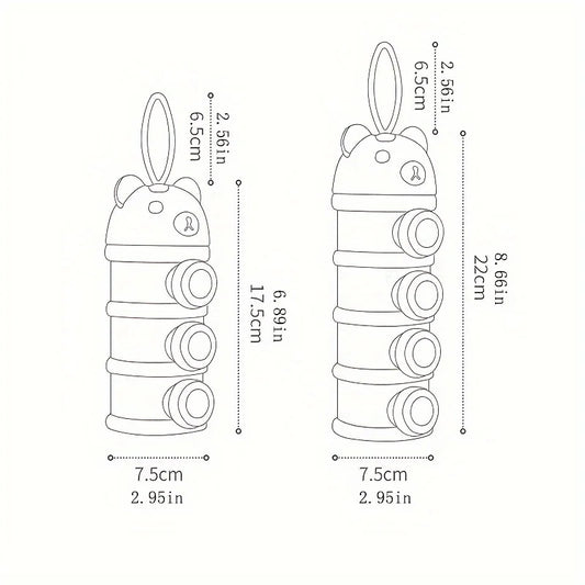 Bouteille de lait en poudre Portable à quatre couches, récipient de lait en poudre, boîte rotative de stockage des aliments pour bébé