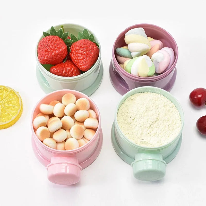 Bouteille de lait en poudre Portable à quatre couches, récipient de lait en poudre, boîte rotative de stockage des aliments pour bébé