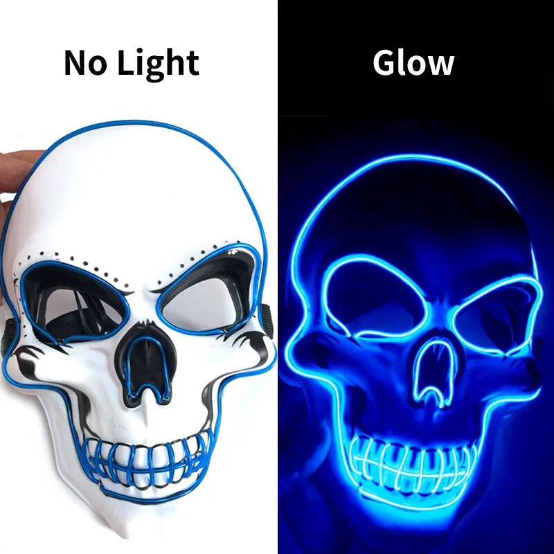Masque Crâne LED Lumineux – Effet Horreur pour Halloween, Cosplay et Fêtes Nocturnes ******** ENGLISH *****LED Skull Mask – Scary Light-Up Mask for Halloween, Cosplay & Party Decor