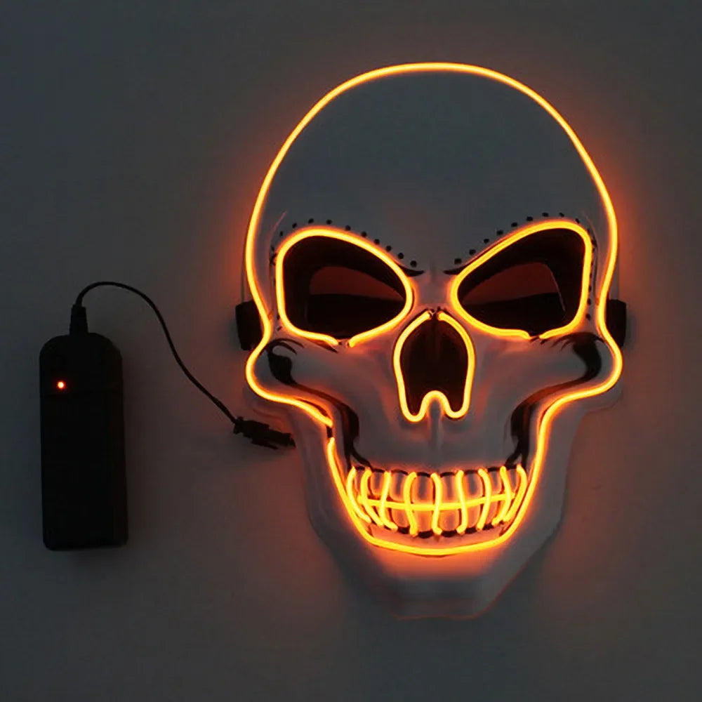 Masque Crâne LED Lumineux – Effet Horreur pour Halloween, Cosplay et Fêtes Nocturnes ******** ENGLISH *****LED Skull Mask – Scary Light-Up Mask for Halloween, Cosplay & Party Decor