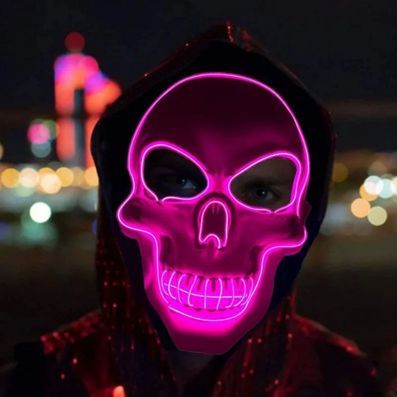 Masque Crâne LED Lumineux – Effet Horreur pour Halloween, Cosplay et Fêtes Nocturnes ******** ENGLISH *****LED Skull Mask – Scary Light-Up Mask for Halloween, Cosplay & Party Decor