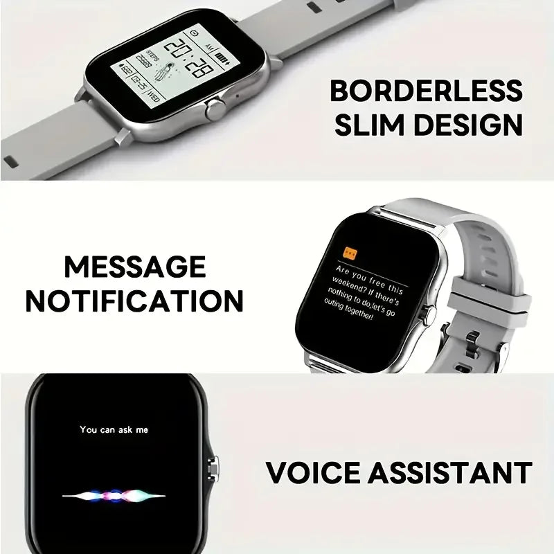 LAXASFIT 2025 – Montre Connectée Tactile avec Appels Bluetooth, Suivi Fitness & Coffret Cadeau pour Homme et Femme **ENG**LAXASFIT 2025 – Full Touch Smartwatch with Bluetooth Call, Fitness Tracker & Gift Box for Men and Women