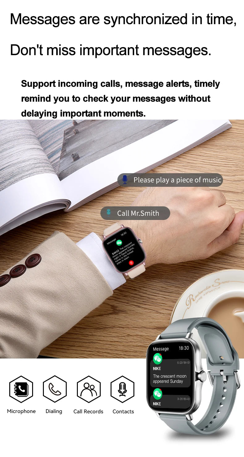 LAXASFIT 2025 – Montre Connectée Tactile avec Appels Bluetooth, Suivi Fitness & Coffret Cadeau pour Homme et Femme **ENG**LAXASFIT 2025 – Full Touch Smartwatch with Bluetooth Call, Fitness Tracker & Gift Box for Men and Women