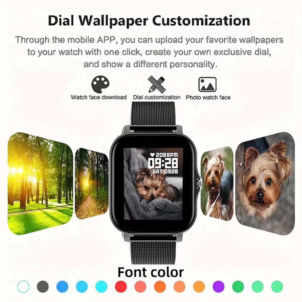 LAXASFIT 2025 – Montre Connectée Tactile avec Appels Bluetooth, Suivi Fitness & Coffret Cadeau pour Homme et Femme **ENG**LAXASFIT 2025 – Full Touch Smartwatch with Bluetooth Call, Fitness Tracker & Gift Box for Men and Women