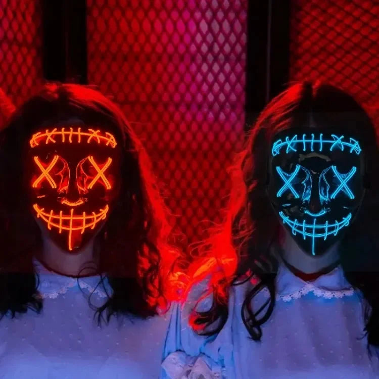 🧟♂️ Masque Lumineux LED Effet Grimace – Accessoire de Fête pour Halloween, Carnaval & Soirées à Thème Effrayant, festif et lumineux – Ambiance garantie !