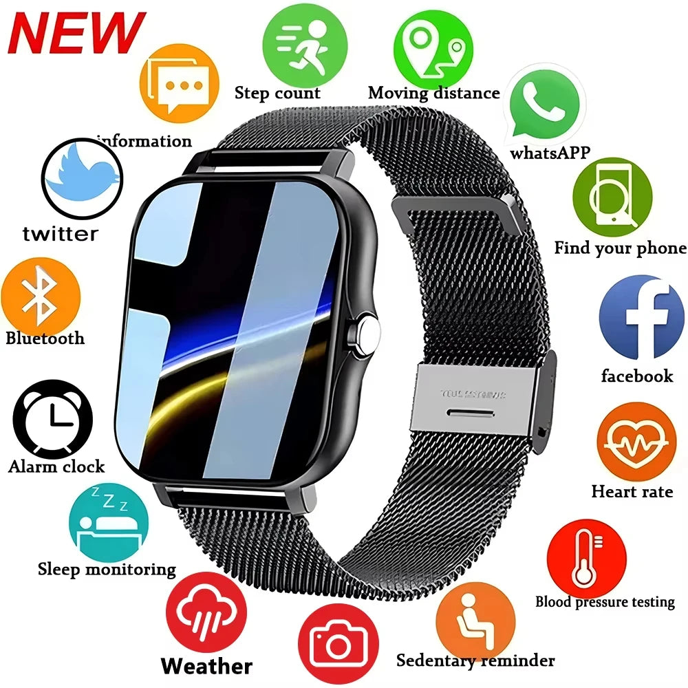 LAXASFIT 2025 – Montre Connectée Tactile avec Appels Bluetooth, Suivi Fitness & Coffret Cadeau pour Homme et Femme **ENG**LAXASFIT 2025 – Full Touch Smartwatch with Bluetooth Call, Fitness Tracker & Gift Box for Men and Women