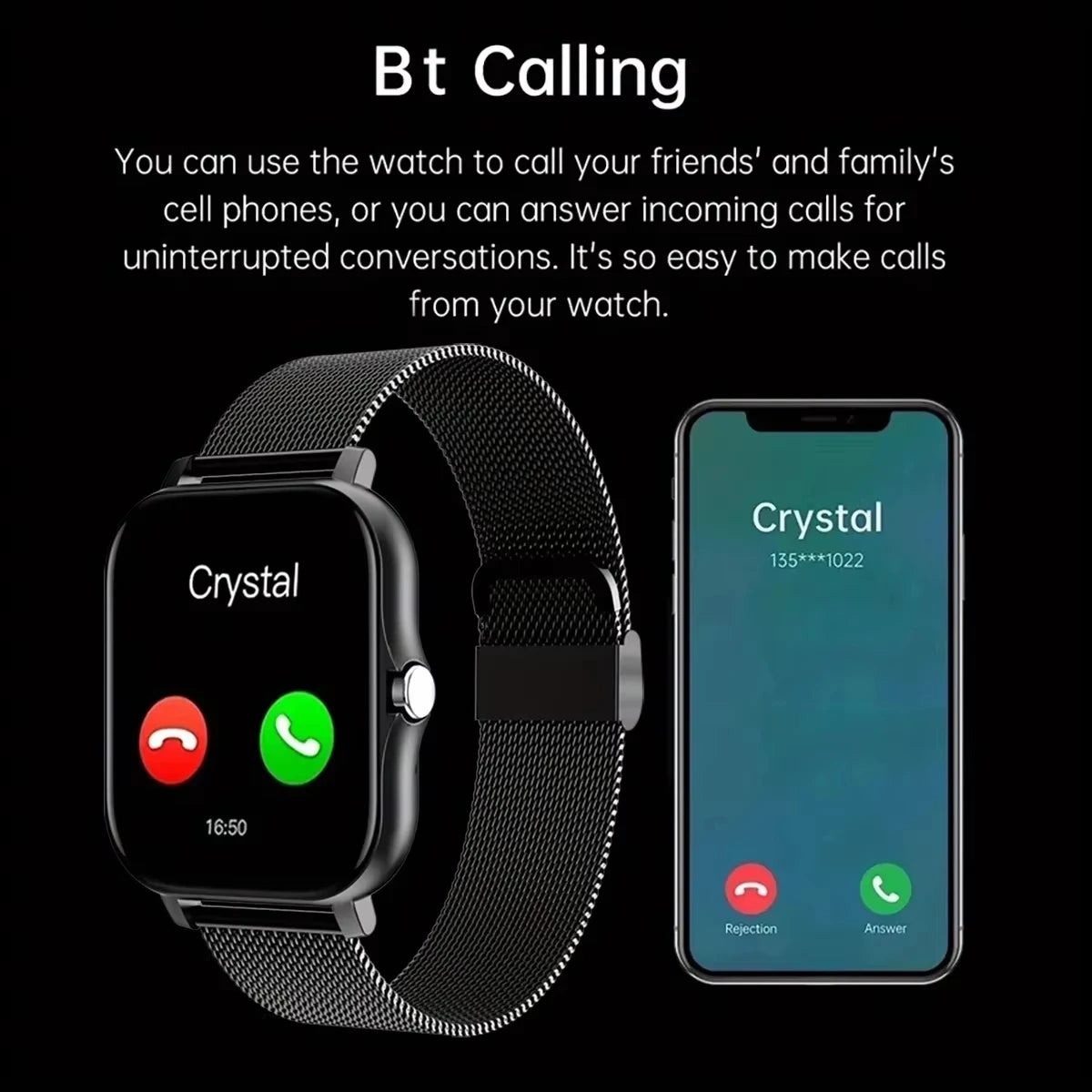 LAXASFIT 2025 – Montre Connectée Tactile avec Appels Bluetooth, Suivi Fitness & Coffret Cadeau pour Homme et Femme **ENG**LAXASFIT 2025 – Full Touch Smartwatch with Bluetooth Call, Fitness Tracker & Gift Box for Men and Women