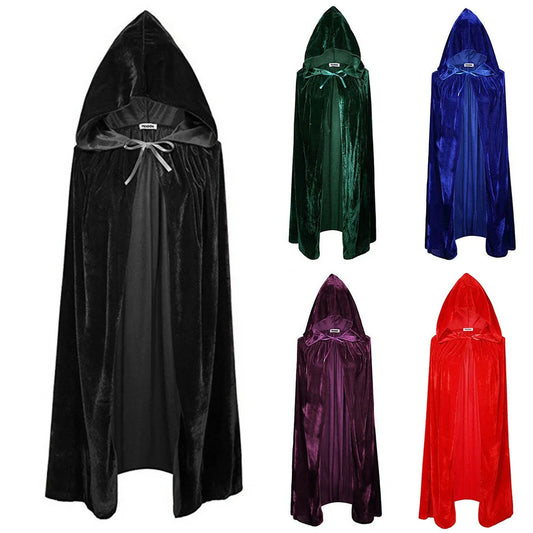 Cape en Velours à Capuche pour Adulte – Costume Médiéval Sorcière, Vampire, Wicca – Manteau Élégant Halloween, 5 Couleurs ***Anglais *** Adult Velvet Hooded Cloak – Medieval Witch, Vampire & Wicca Costume – Elegant Halloween Coat, 5 Colors