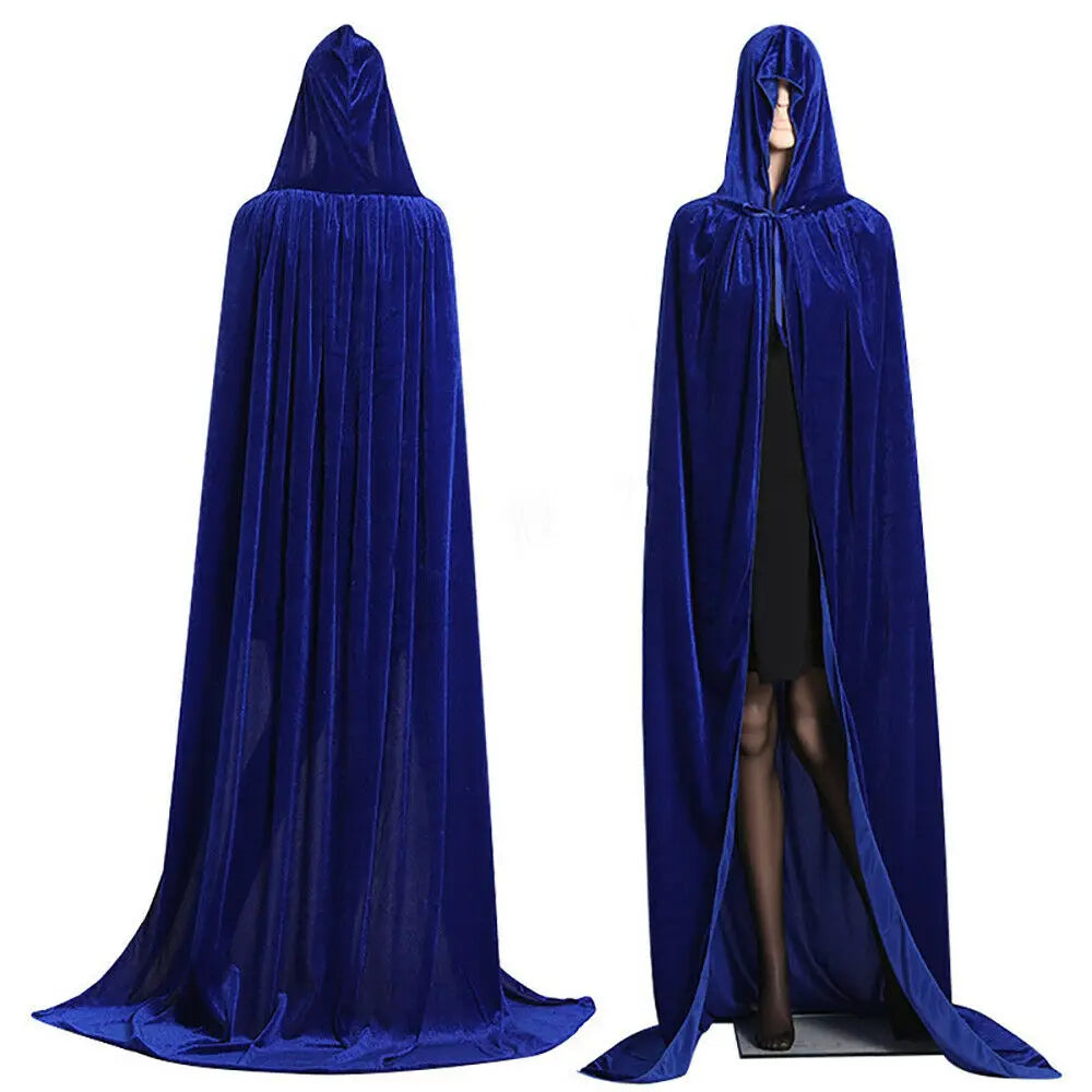Cape en Velours à Capuche pour Adulte – Costume Médiéval Sorcière, Vampire, Wicca – Manteau Élégant Halloween, 5 Couleurs ***Anglais *** Adult Velvet Hooded Cloak – Medieval Witch, Vampire & Wicca Costume – Elegant Halloween Coat, 5 Colors