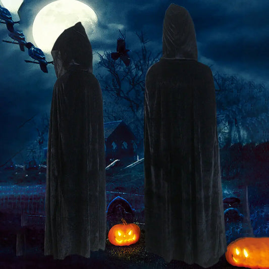 Cape en Velours à Capuche pour Adulte – Costume Médiéval Sorcière, Vampire, Wicca – Manteau Élégant Halloween, 5 Couleurs ***Anglais *** Adult Velvet Hooded Cloak – Medieval Witch, Vampire & Wicca Costume – Elegant Halloween Coat, 5 Colors