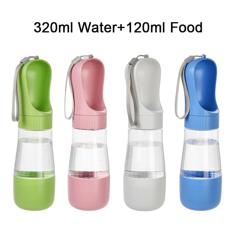 Bouteille d'eau pour chien /  Bouteil de nourriture pour chien / Bouteil deux en un pour animaux - Water bottle for dog / Food bottle for dog / Two-in-one bottle for pets.