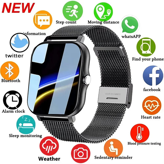 LAXASFIT 2025 – Montre Connectée Tactile avec Appels Bluetooth, Suivi Fitness & Coffret Cadeau pour Homme et Femme **ENG**LAXASFIT 2025 – Full Touch Smartwatch with Bluetooth Call, Fitness Tracker & Gift Box for Men and Women