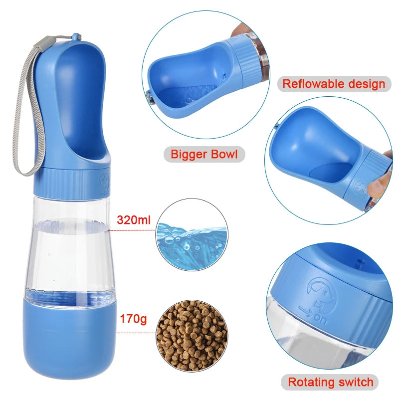 Bouteille d'eau pour chien /  Bouteil de nourriture pour chien / Bouteil deux en un pour animaux - Water bottle for dog / Food bottle for dog / Two-in-one bottle for pets.
