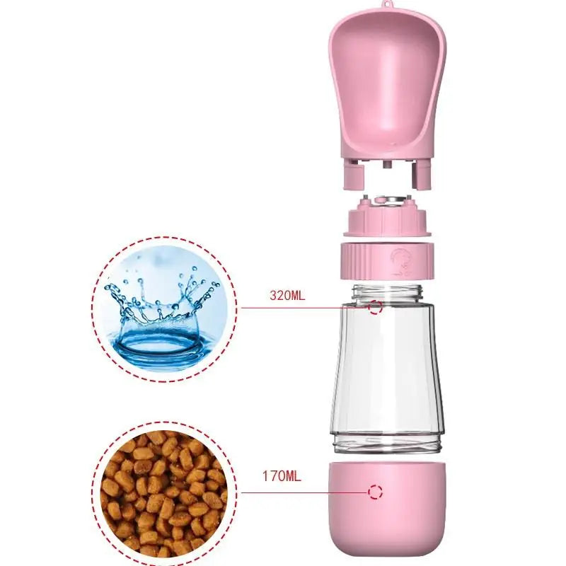 Bouteille d'eau pour chien /  Bouteil de nourriture pour chien / Bouteil deux en un pour animaux - Water bottle for dog / Food bottle for dog / Two-in-one bottle for pets.