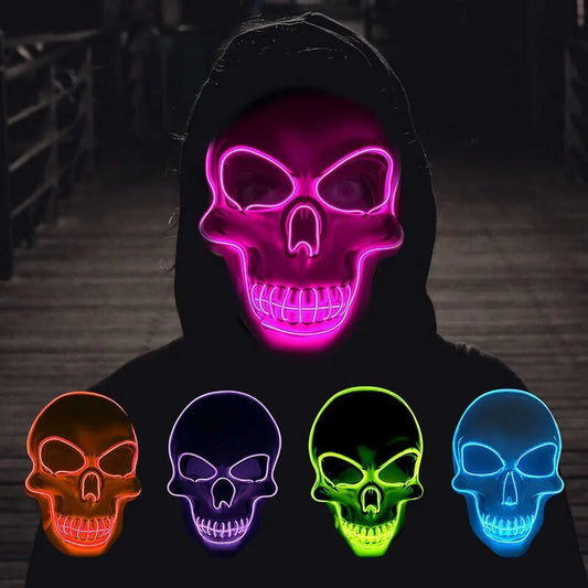 Masque Crâne LED Lumineux – Effet Horreur pour Halloween, Cosplay et Fêtes Nocturnes ******** ENGLISH *****LED Skull Mask – Scary Light-Up Mask for Halloween, Cosplay & Party Decor